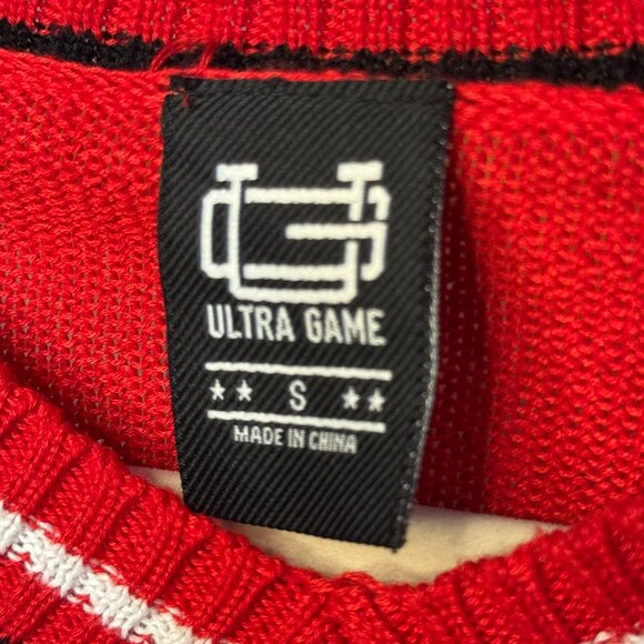 Ultra Game Chicago Bulls V-Neck Sweater NBA Red Size Small - Picture 8 of 8